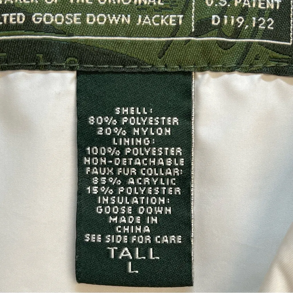 Eddie Bauer Women's Cream Ivory Puffer Vest Faux Fur Collar Large Tall Long - Image 7