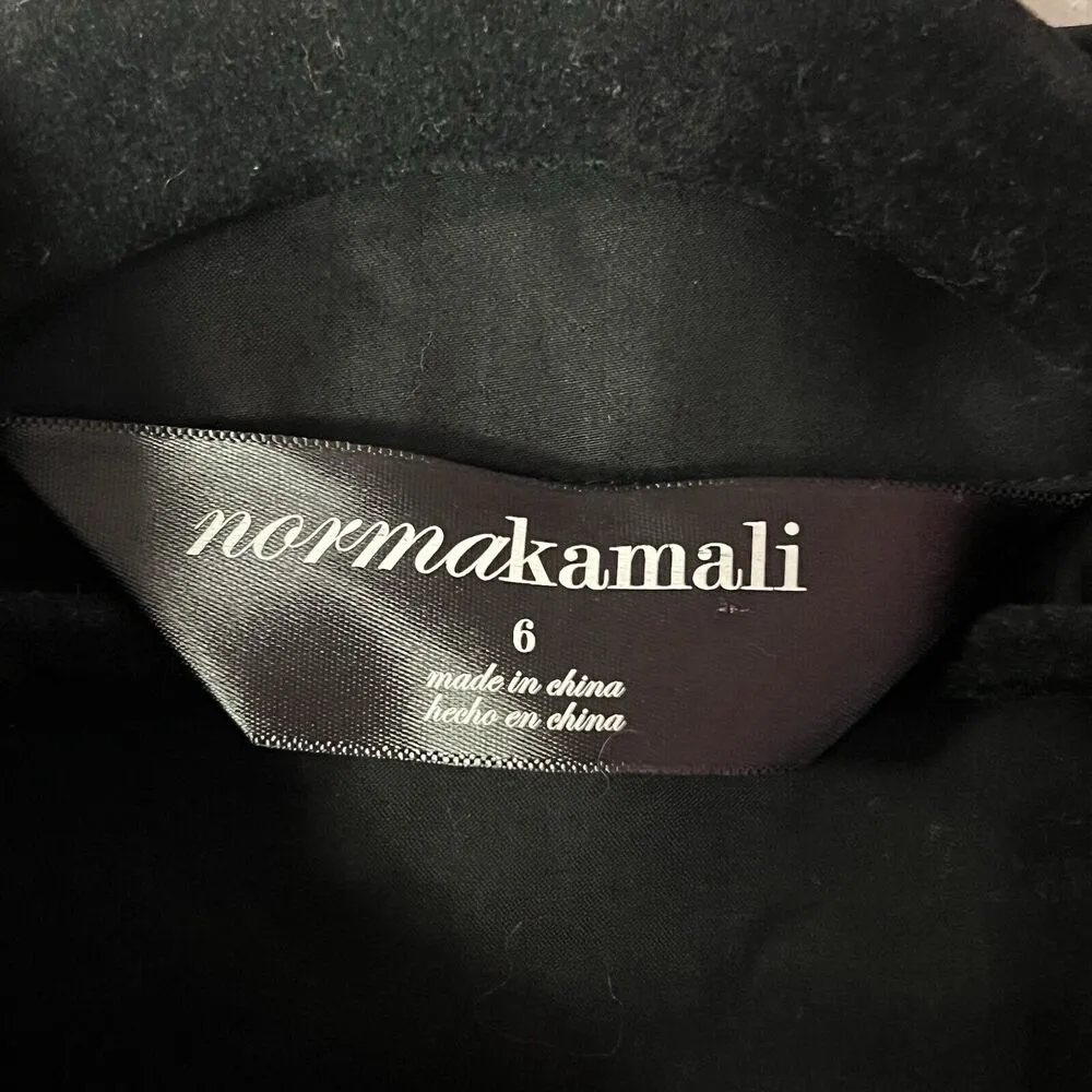 Norma Kamali  Shirt Size 6 Black Basic Hidden Button Pockets Boxy Swing Blazer - Image 6