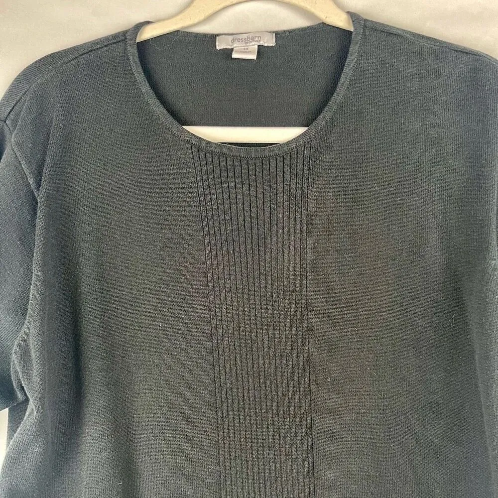 Dress Barn Women’s Black Short Sleeve Sweater 1X - Image 2