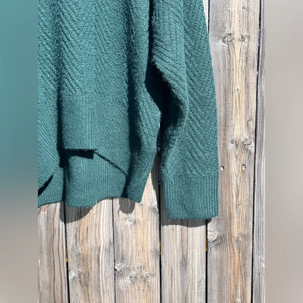 Abercrombie & Fitch Mockneck Chevron Sweater in Forest Green - Image 6