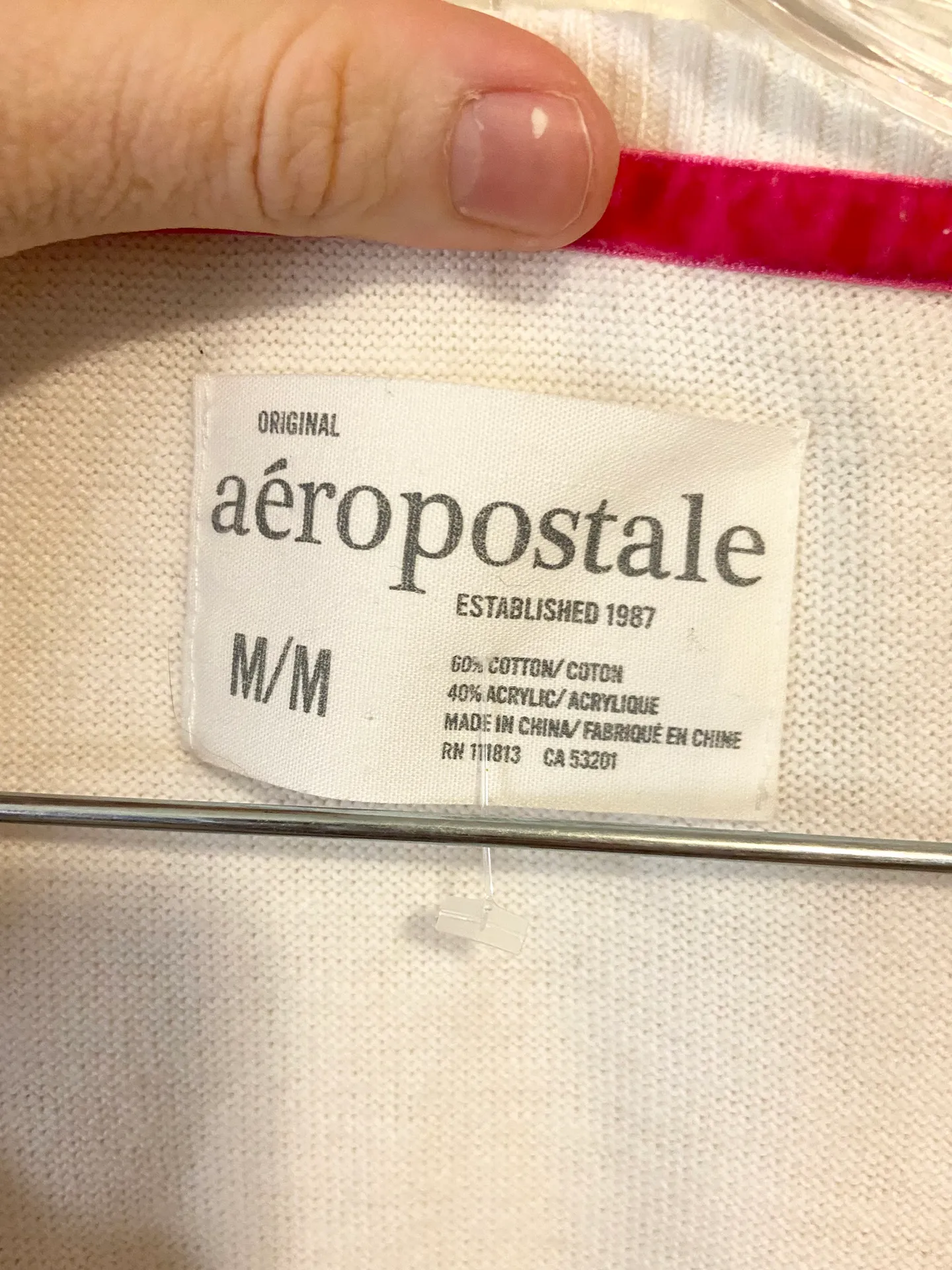 NWOT Y2K  rhinestone white & pink argyle cardigan women’s size medium - Image 5