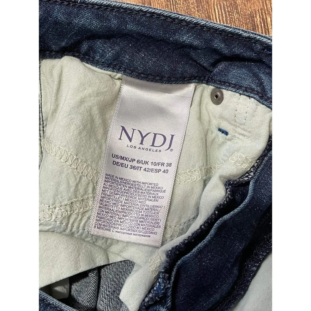 NYDJ Marilyn Straight Jeans Womens 6 Slimming Mid Rise Medium Wash - Image 3