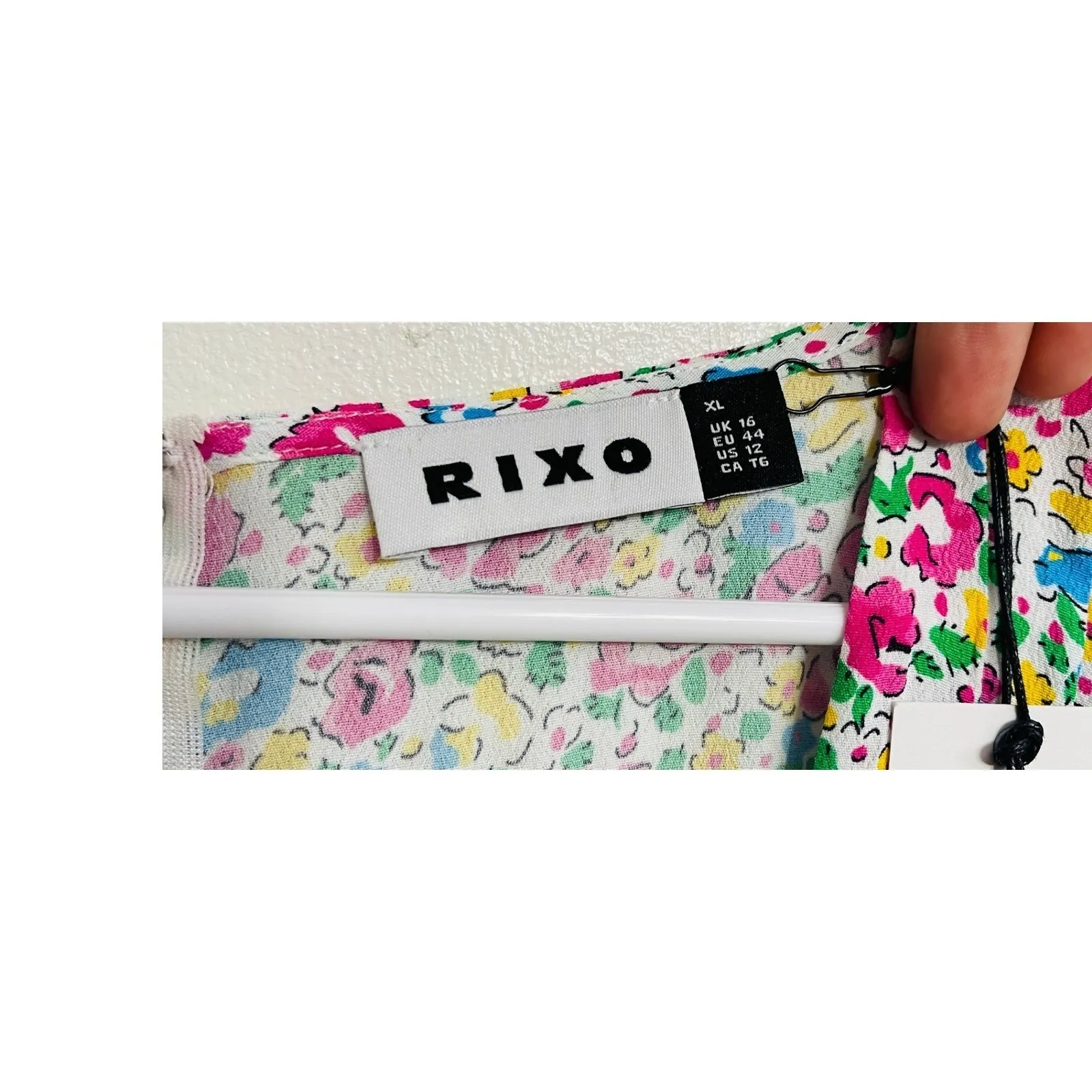 NWT RIXO Larissa Floral Mini Dress Puff Sleeve XL Cottagecore Romantic Dainty Pink - Image 5