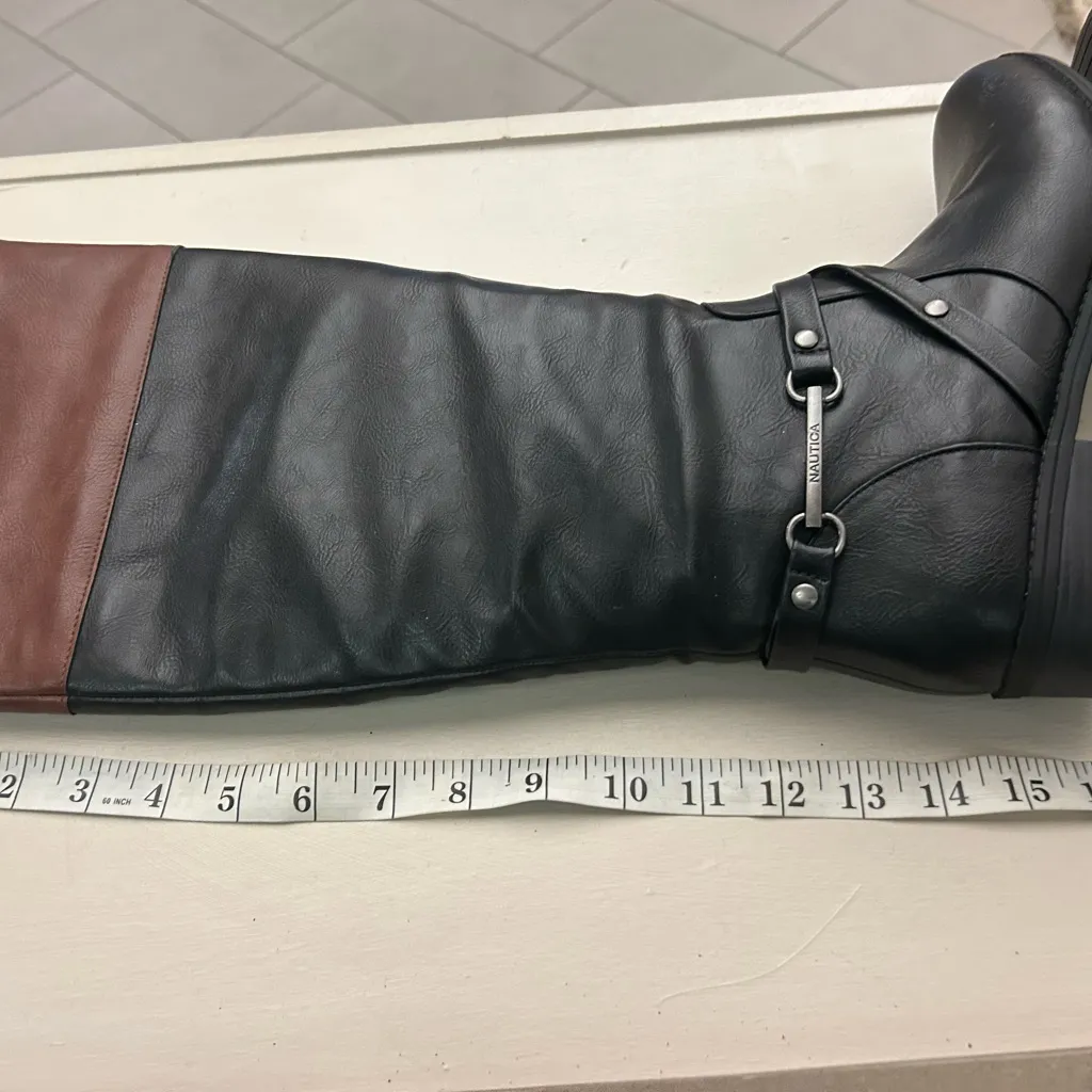 Boots Black and Brown Women's Riding Boots 10 1/2—11–NEW NAUTICA - Image 4