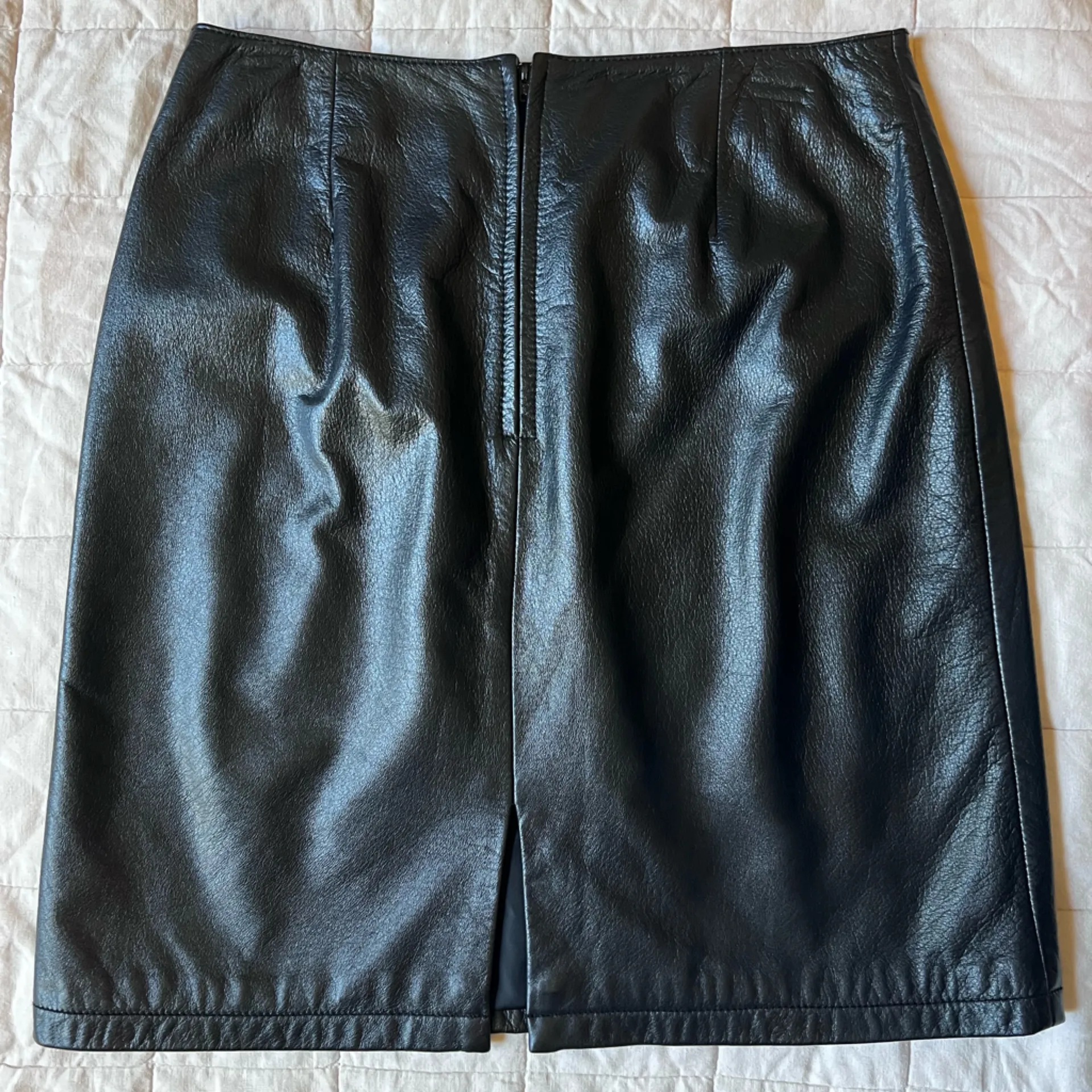 Wilsons X Maxima Black Leather Knee Length Pencil Skirt Sexy Feminine - Image 2