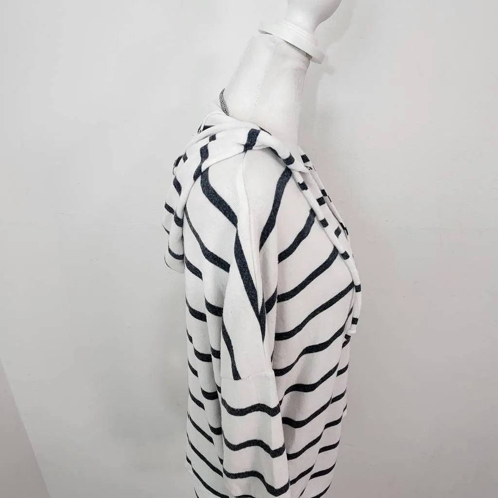 Chaser Navy and White Stripe Hoodie NWT Size Medium Preppy Nautical Pullover - Image 3