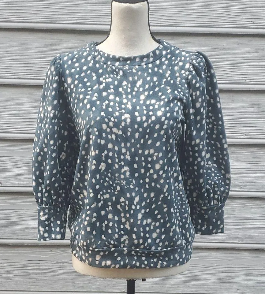 Ann Taylor Puffed Sleeve 3/4 Sleeve Sweatshirt Top - Image 10