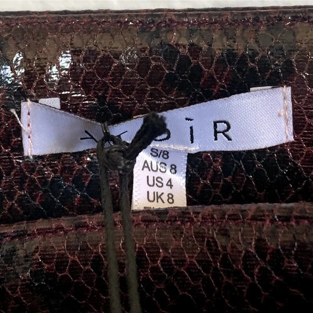 NWT Atoir Self Defined Skirt in Burgundy Python Size 4 - Image 10