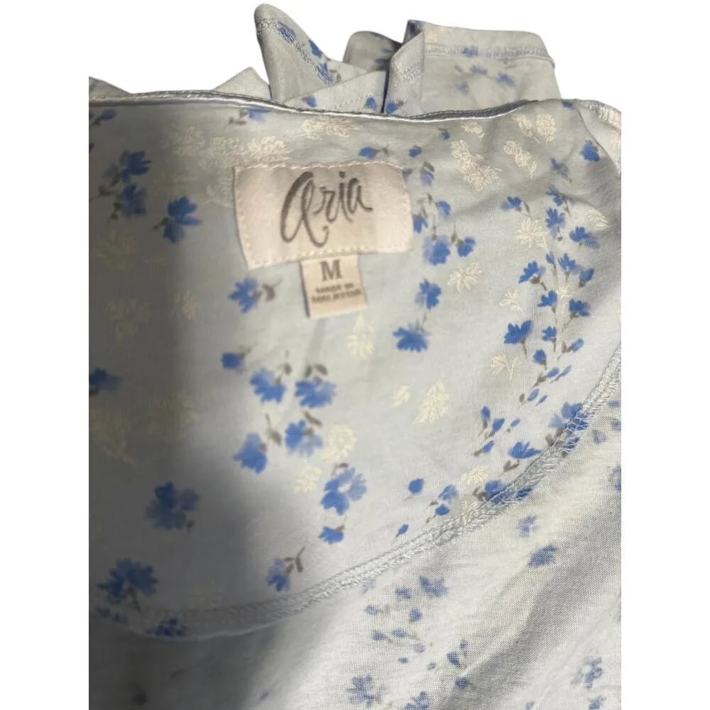 ARIA Granny Nightgown in Size Medium and Light Blue Flower Pattern - Image 5