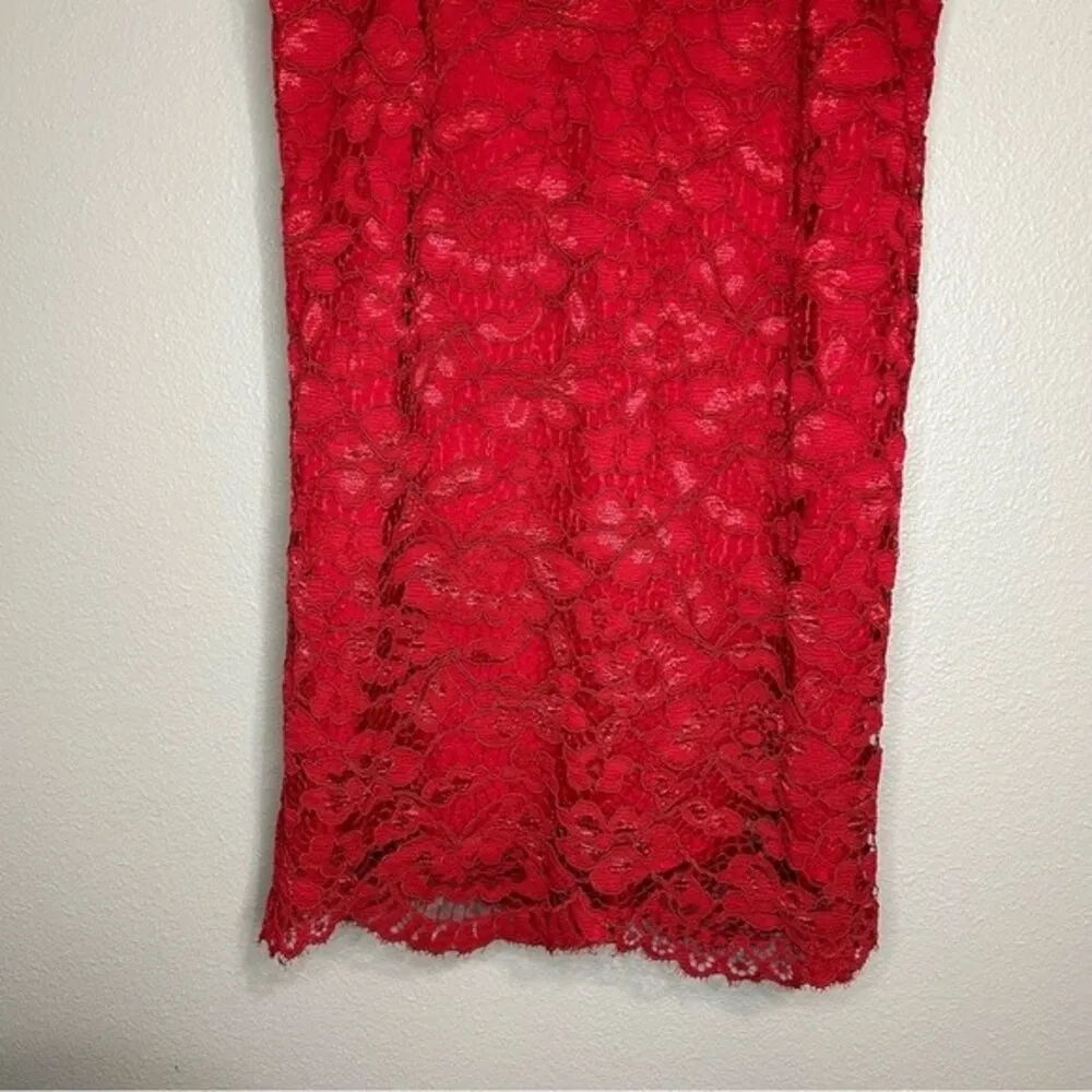 Lovers + Friends red floral lace mini shift dress women's size XS - Image 5