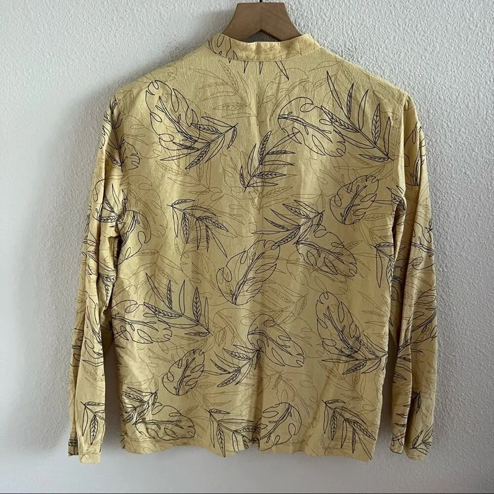 Chico’s Neutral Leaf Fauna Shier Sweater Topper Button Front Small - Image 7