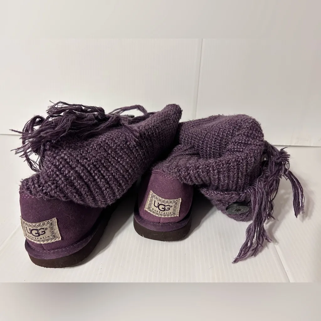 UGG Purple knit button tall winter boots women fits size 7 - Image 7