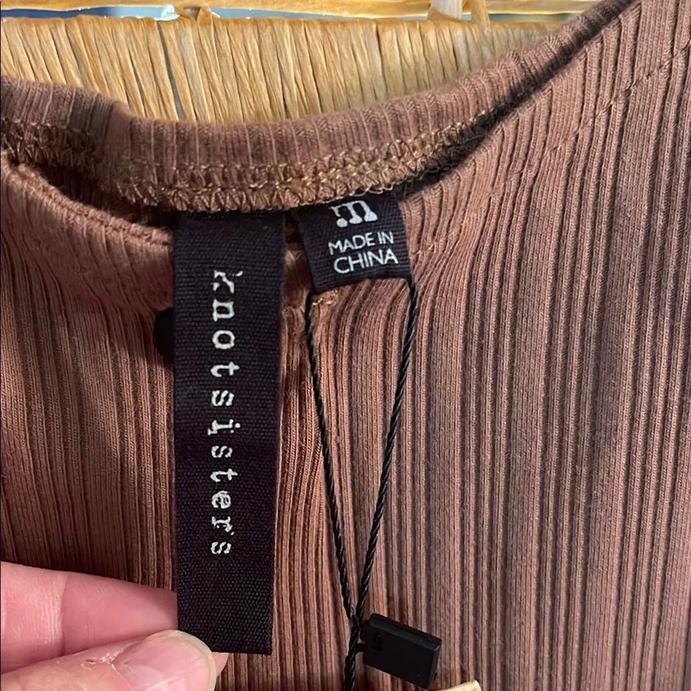 Knot Sisters Brown Sleeveless Button Midi Dress - Image 3