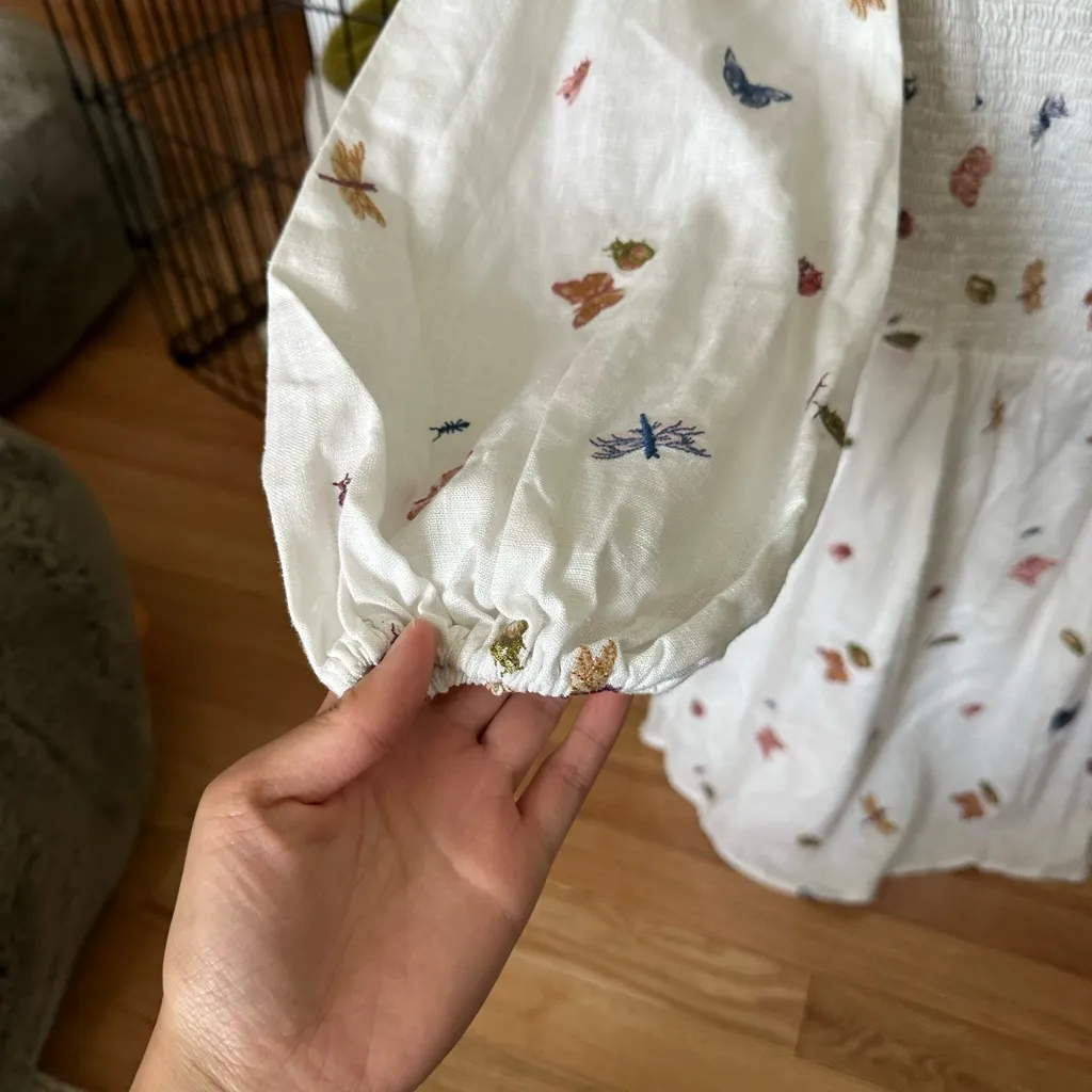 Reformation White Dress with Multicolor Floral Accents - Image 4