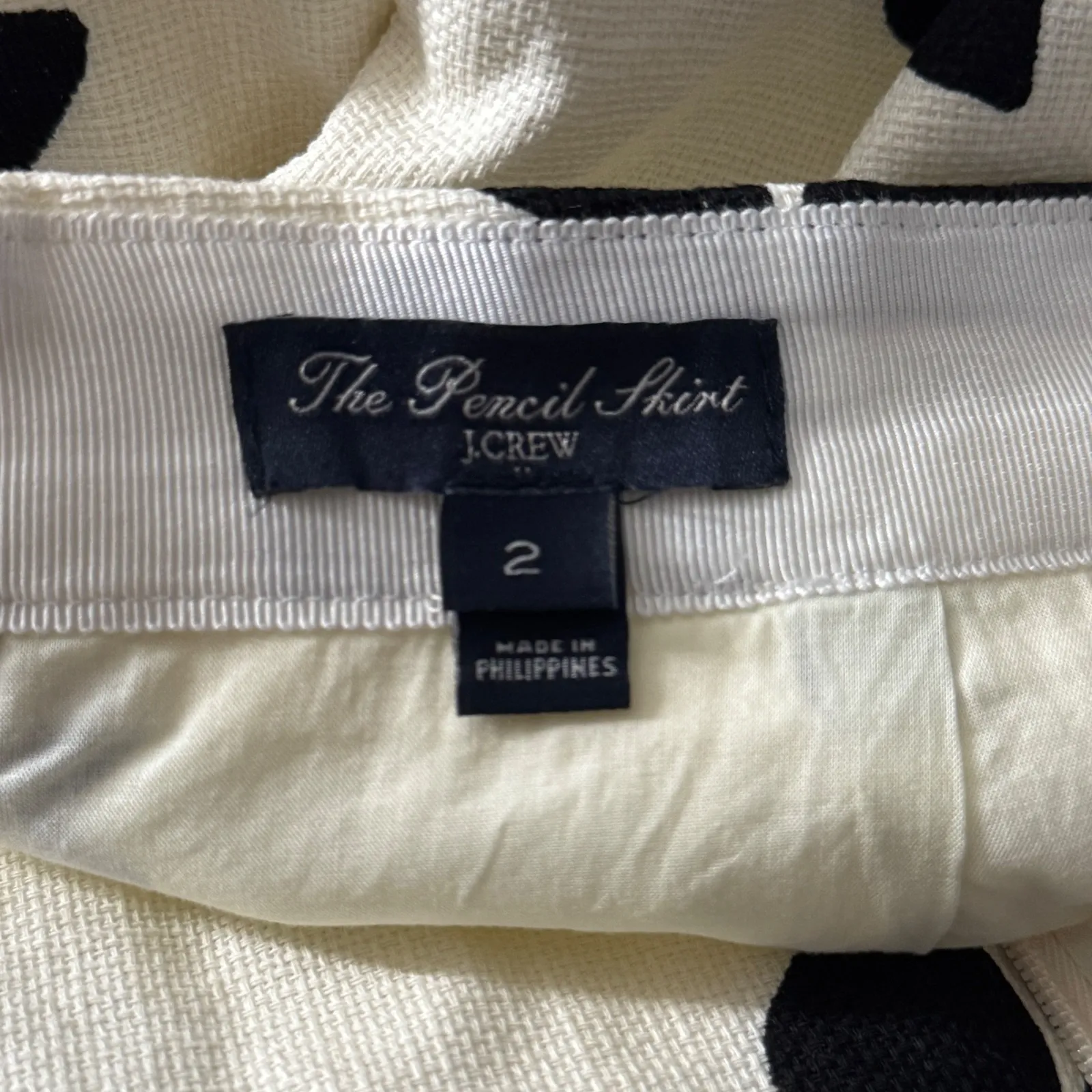 J.Crew‎ Pencil Skirt Womens 2 Cream Black Floral Quiet Luxury Office Chic - Image 5