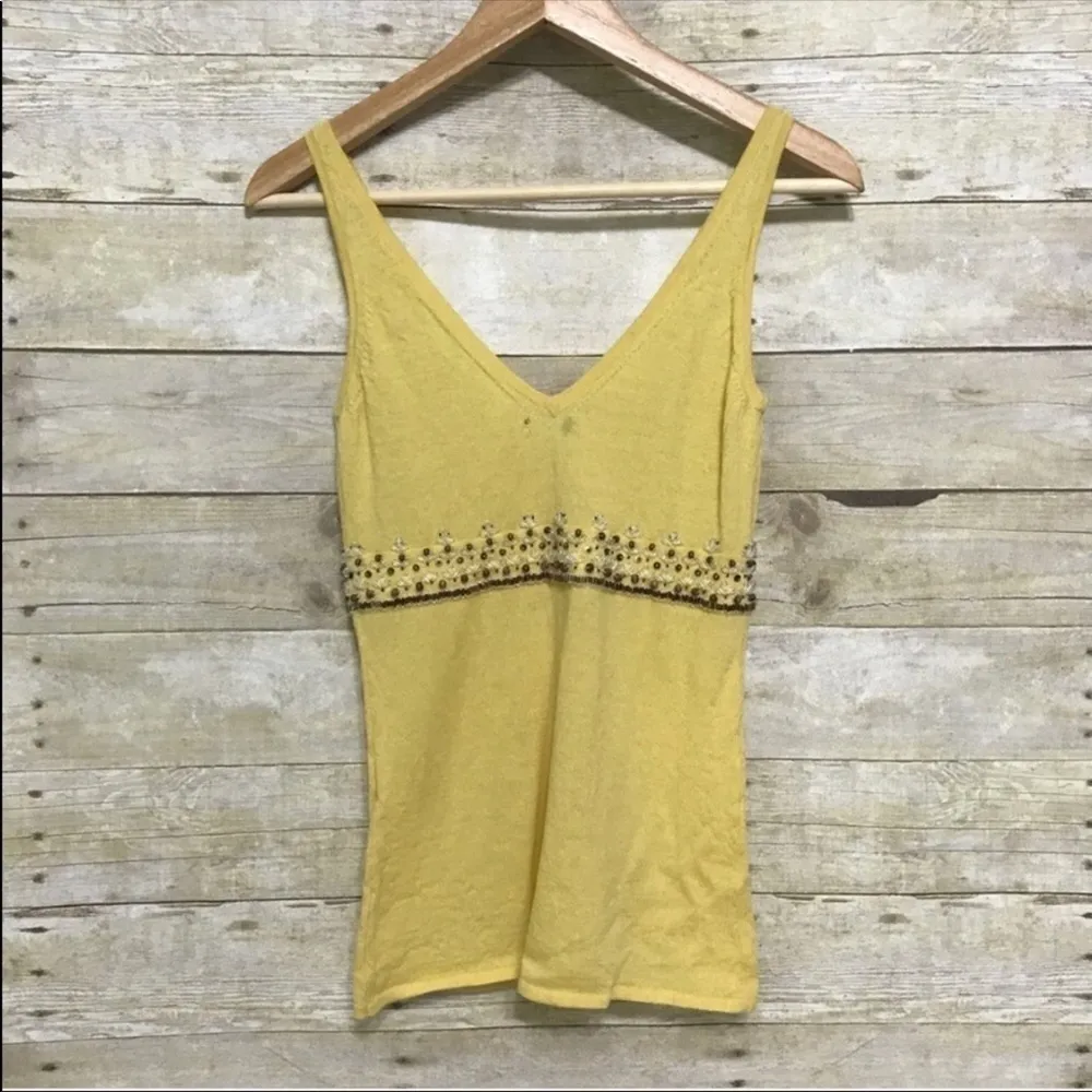Vintage J. Crew beaded double v-neck sleeveless wool sweater XS - Image 7