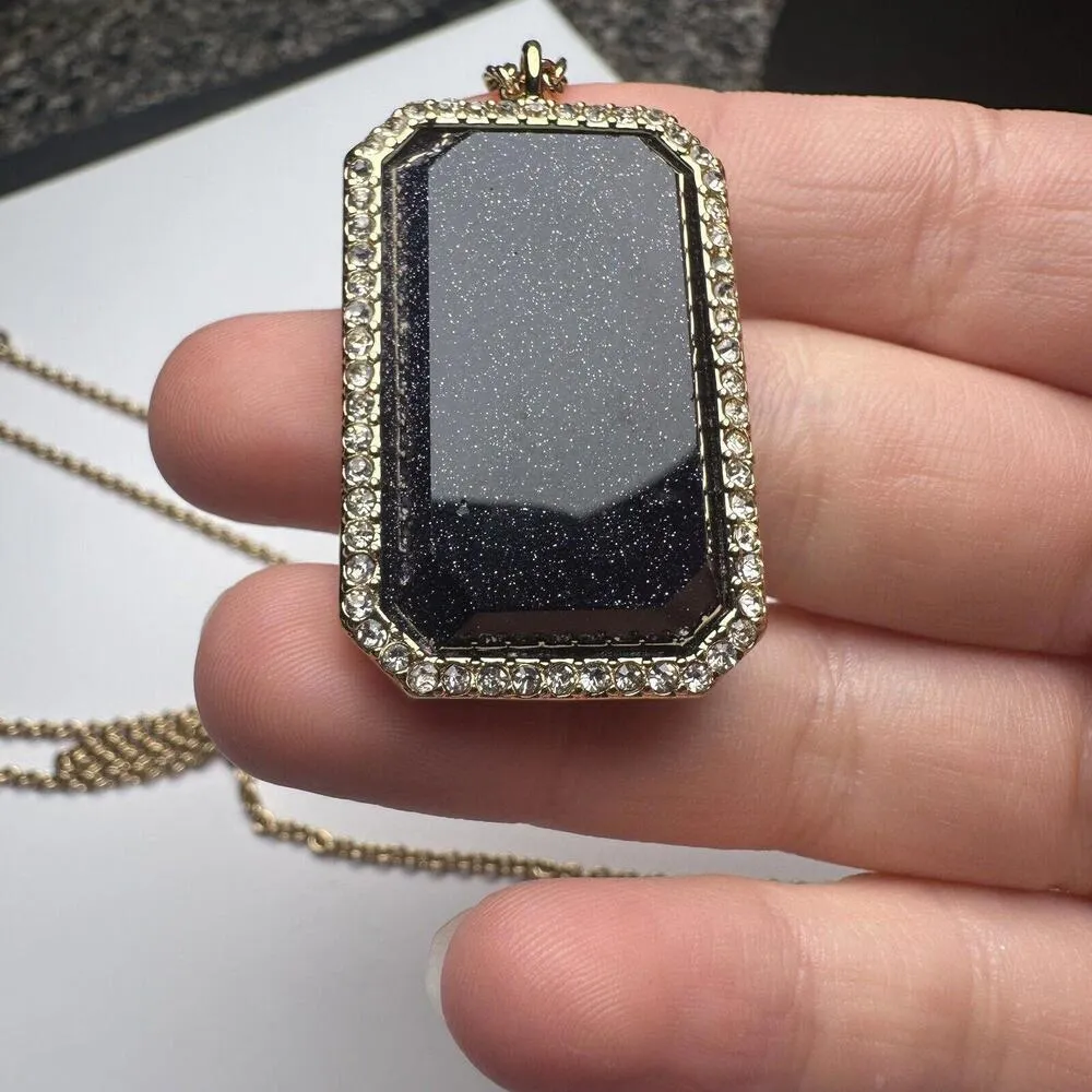 Kate Spade NY Night Sky Jewels Dark Blue Pendant Rhinestone Long Necklace Chain - Image 12