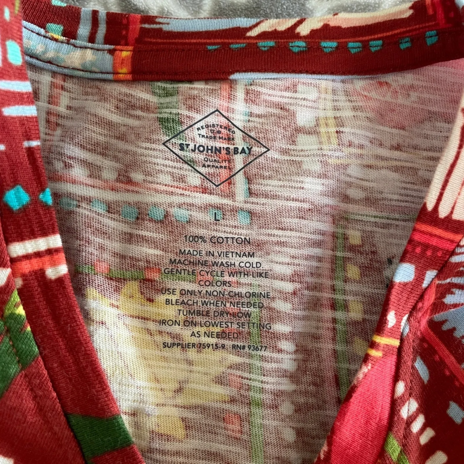 ST JOHNS BAY Women Dress Large Tropical Fruit Pineapple Parrot Sleeveless Resort - Image 2