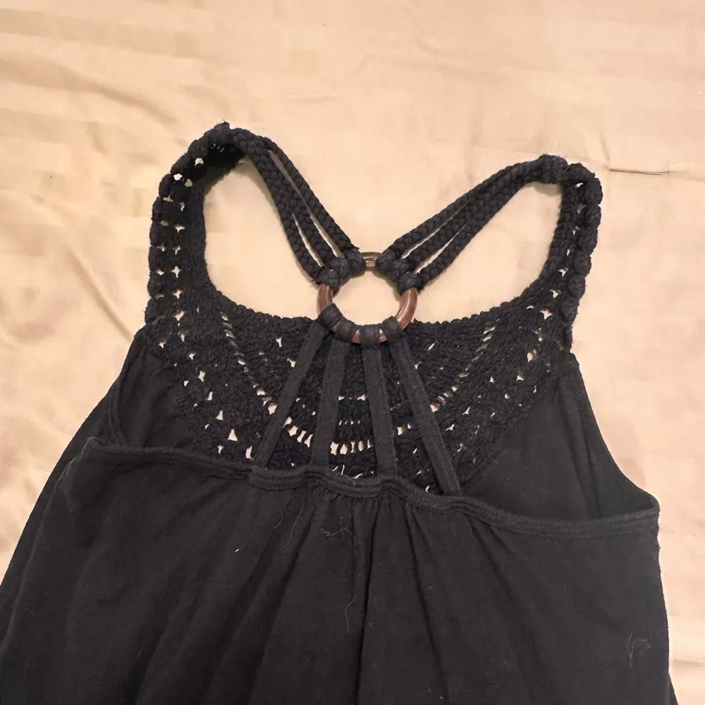 Derek Heart Boho Crotchet Black Tank - Image 3