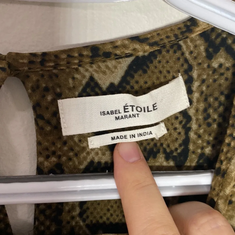 Isabel Marant Etoile Java python print asymmetric ruffle sheer mini dress sz XL - Image 13