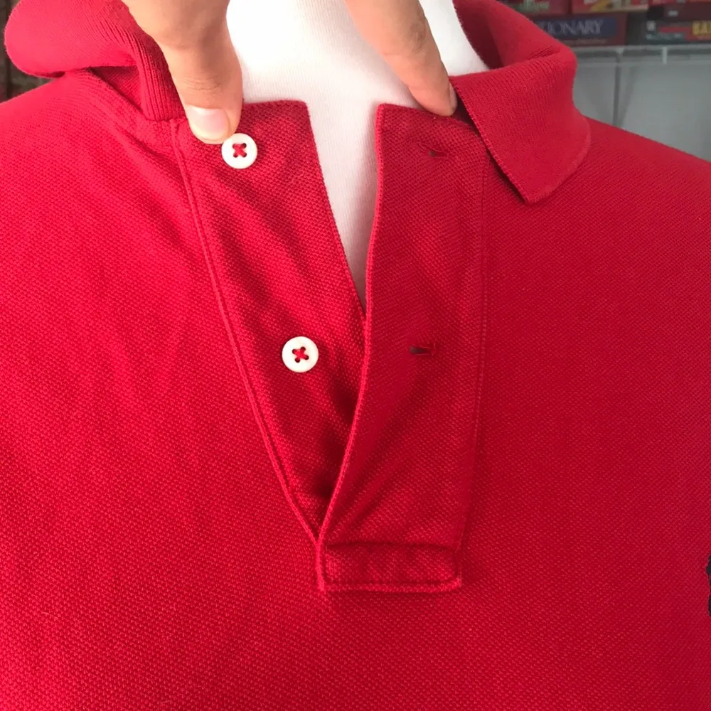 Polo Ralph Lauren Red Mesh Button Up Long Sleeve - Image 3
