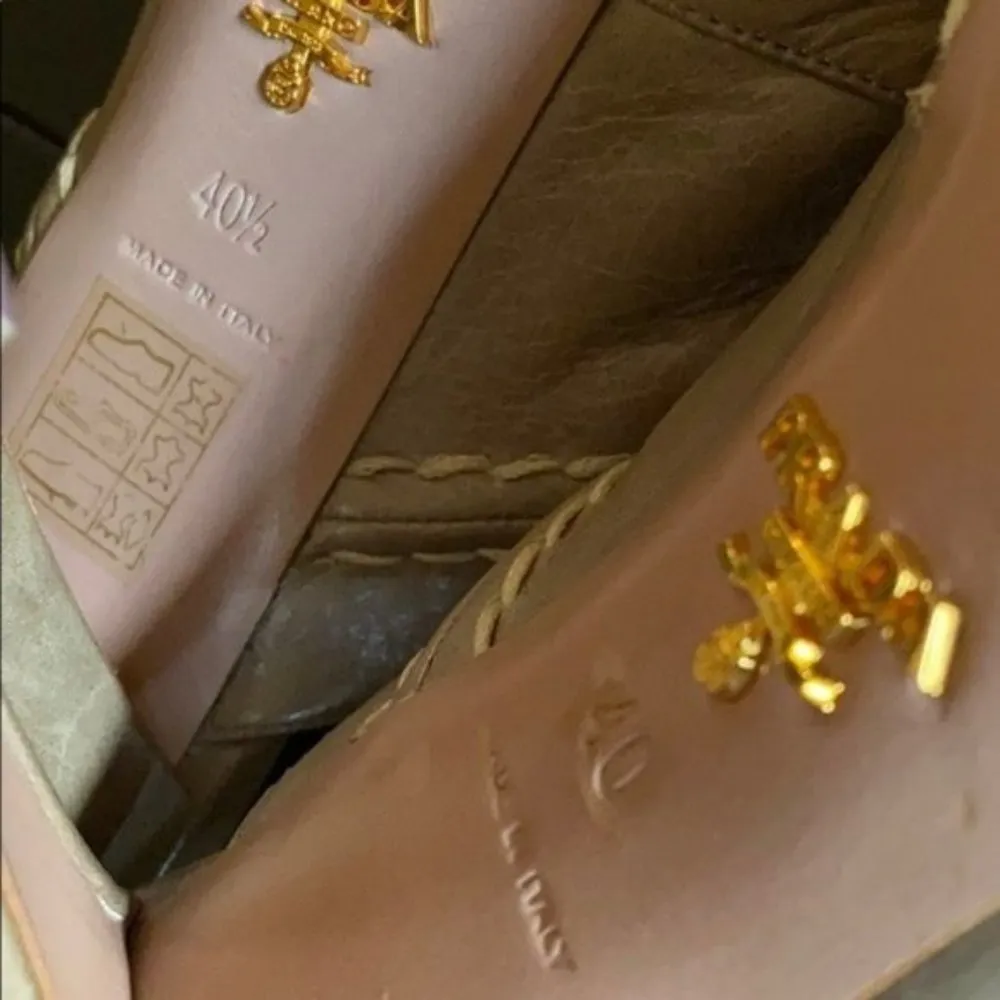 Prada  Beige Platform Peeptoe Sandals - Image 7