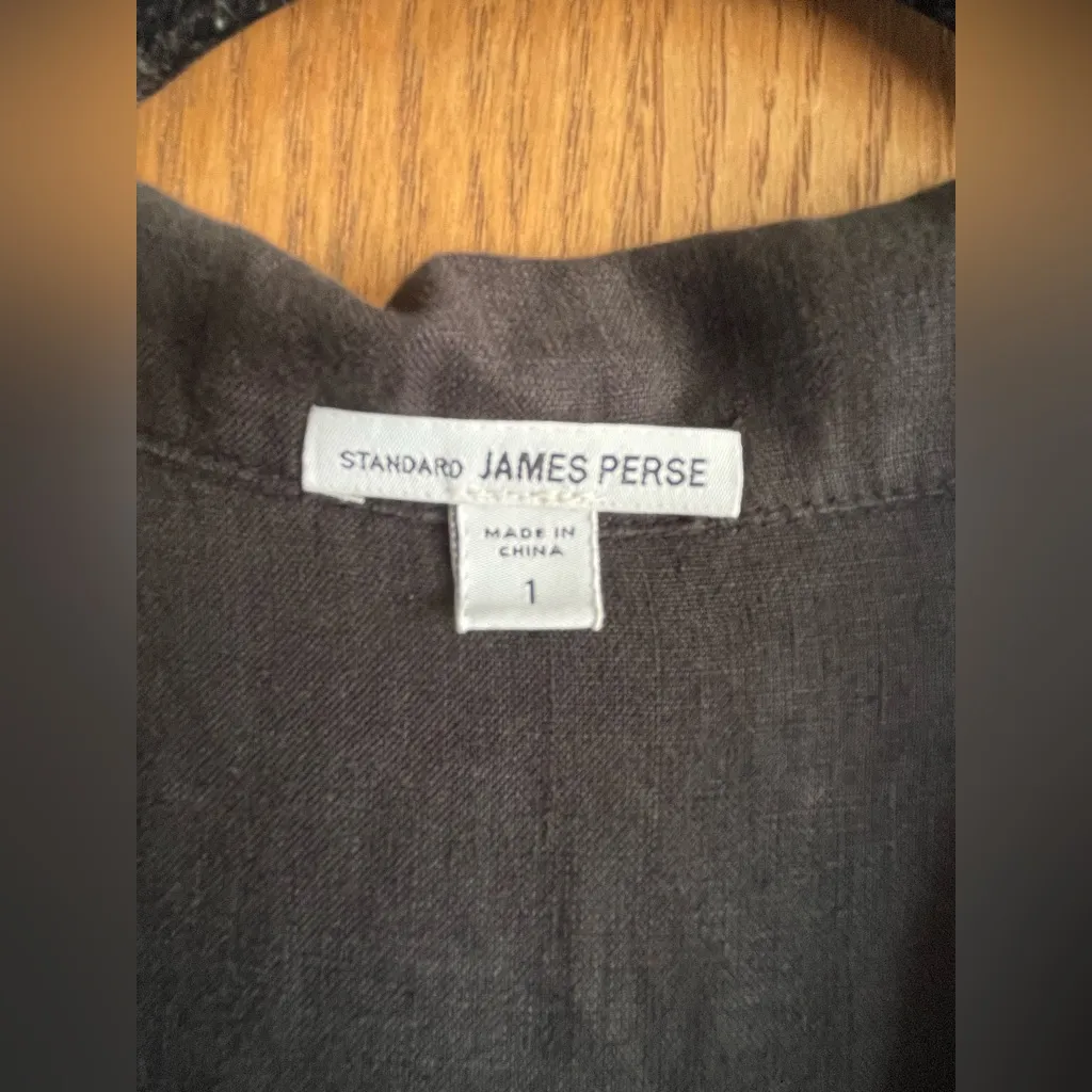 James Perse Linen Open Henley Shirt Dress - Image 9