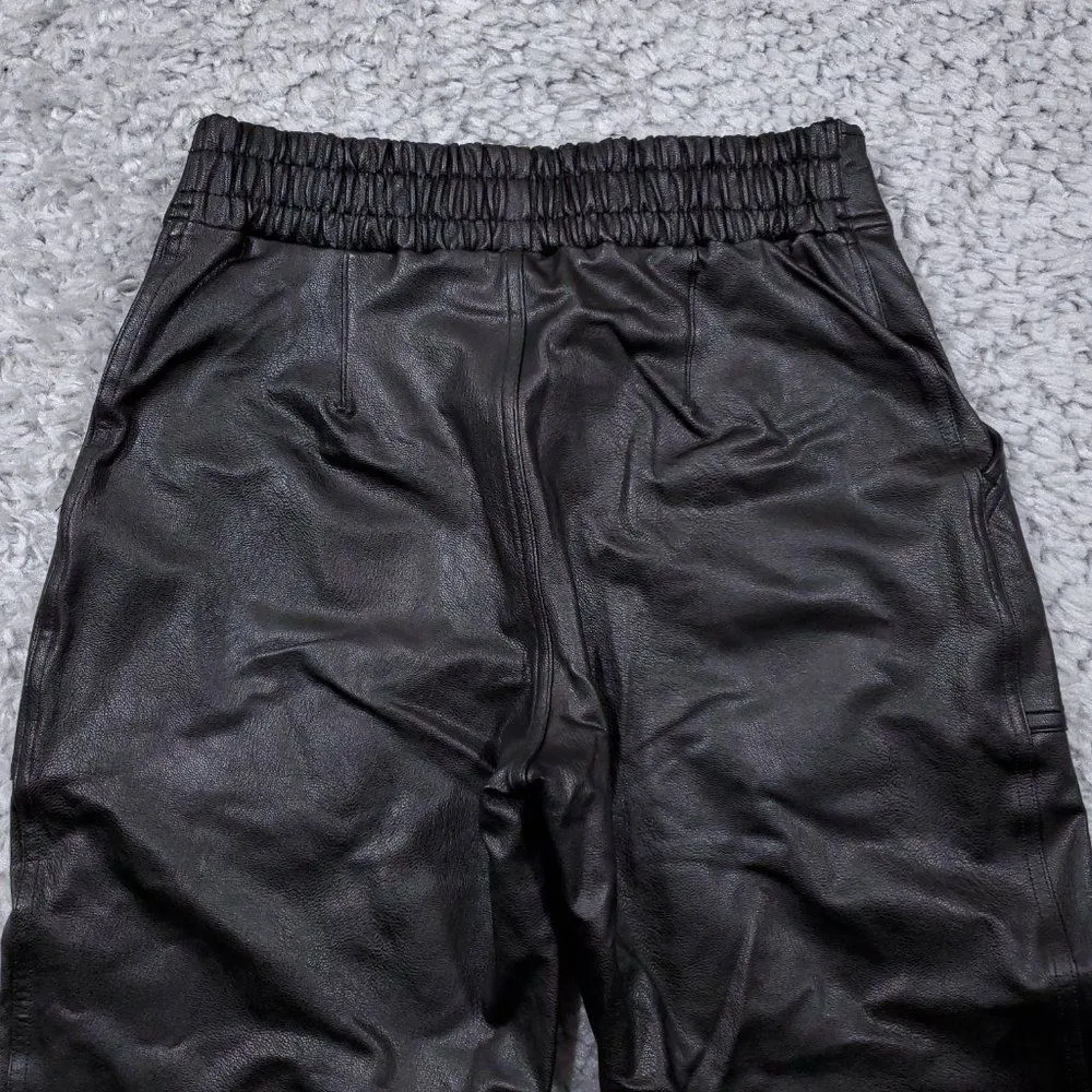 Spanx Leather Like Jogger Size Small Black High Rise Faux 20283R Pull On - Image 4