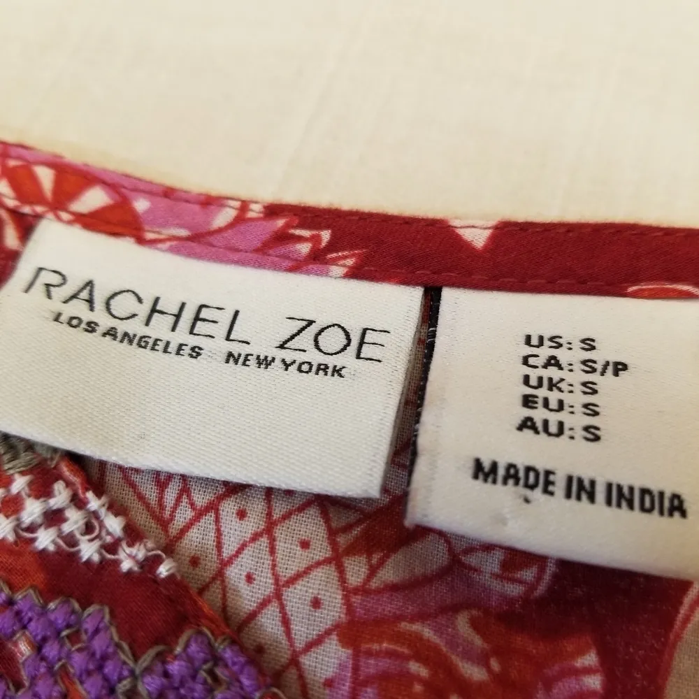 {S} Rachel Zoe Embroidered Floral Peasant Babydoll Top - Image 9