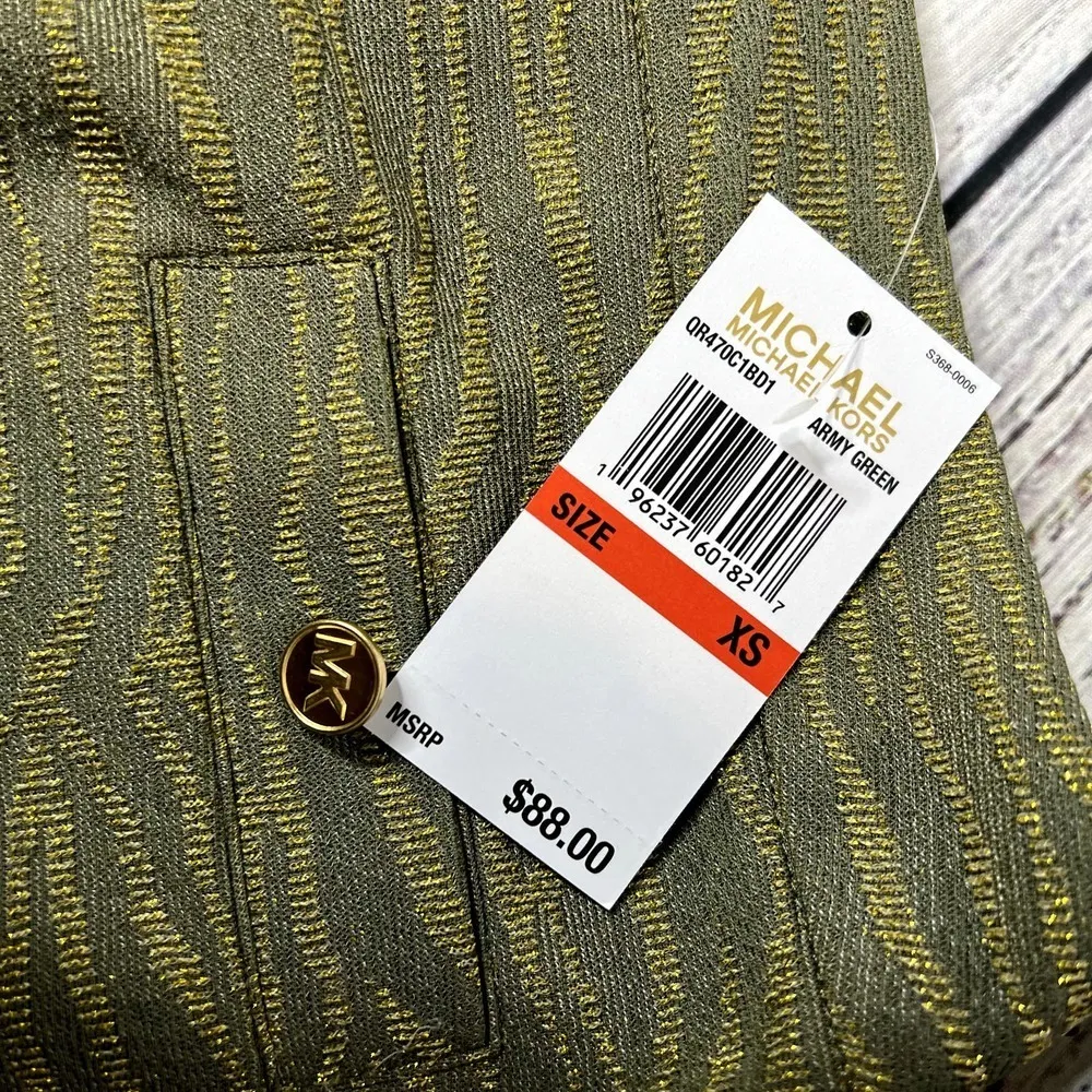 MK Michael Kors Army Green Zebra Print Pencil Skirt NWT XS - Image 2