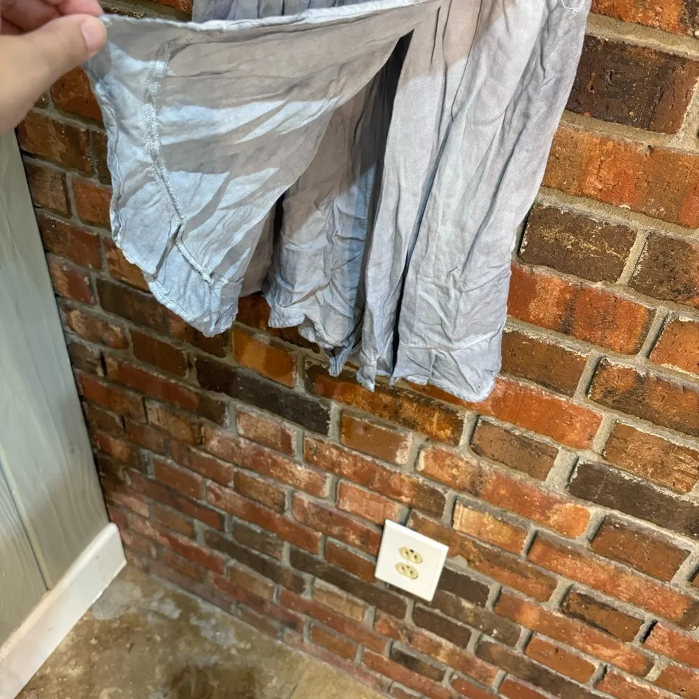 American Eagle womens chambray crossover front ruffle skort romper blue large - Image 4