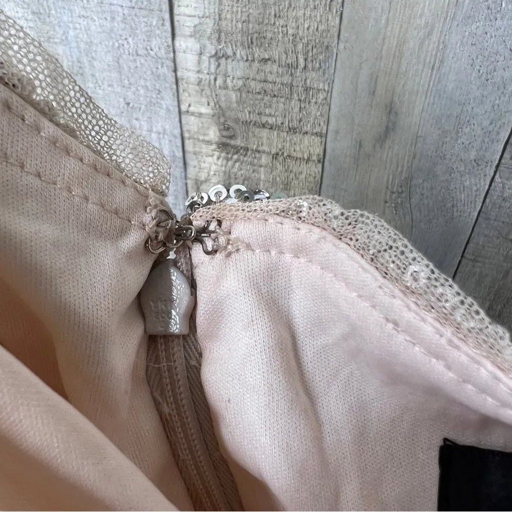 Xscape (with flaws)Size 10 Beige/Tan Underlay Silver Sequin 1 Arm Party … - Image 12