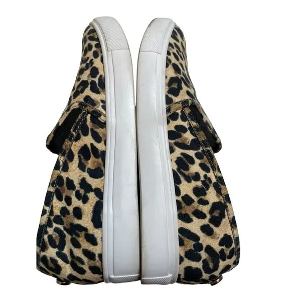 Steve Madden Womens 7.5 Safary Sneakers Leopard Print Slip On‎ Flat Shoes - Image 7