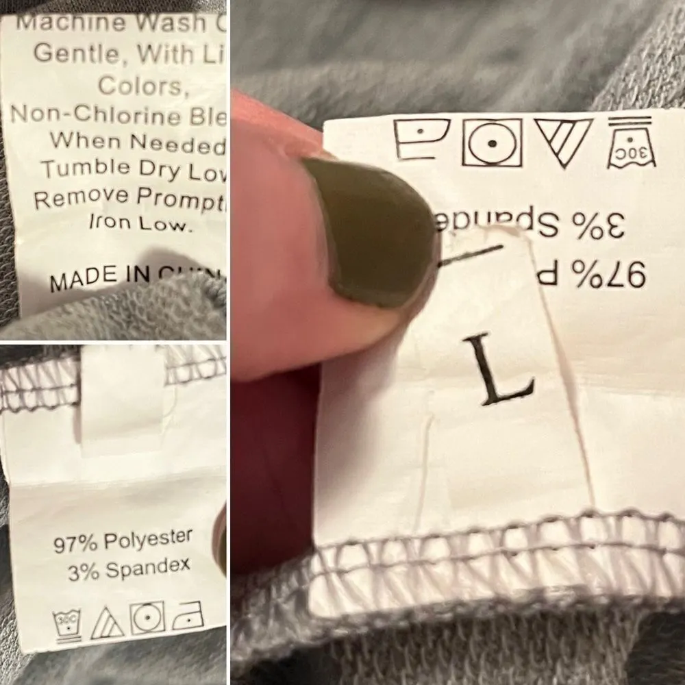 SHEIN Colorblock Sweatshirt Maxi Dress Long Sleeves Grey L - Image 7