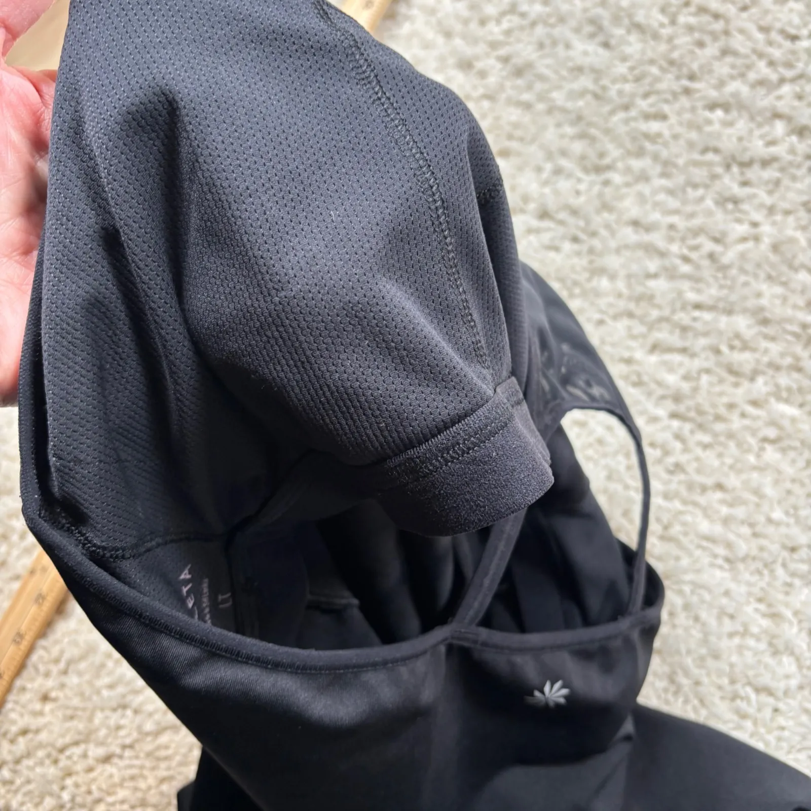 Athleta Black Racerback Tank Top Built In Bra Activewear Size LT - Image 6