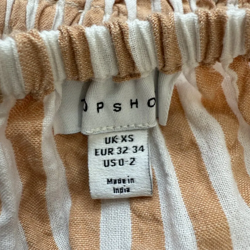 Topshop Textured Bandeau Beach Maxi Dress in Brown Stripe Women's 0-2 Seersucker - Image 15