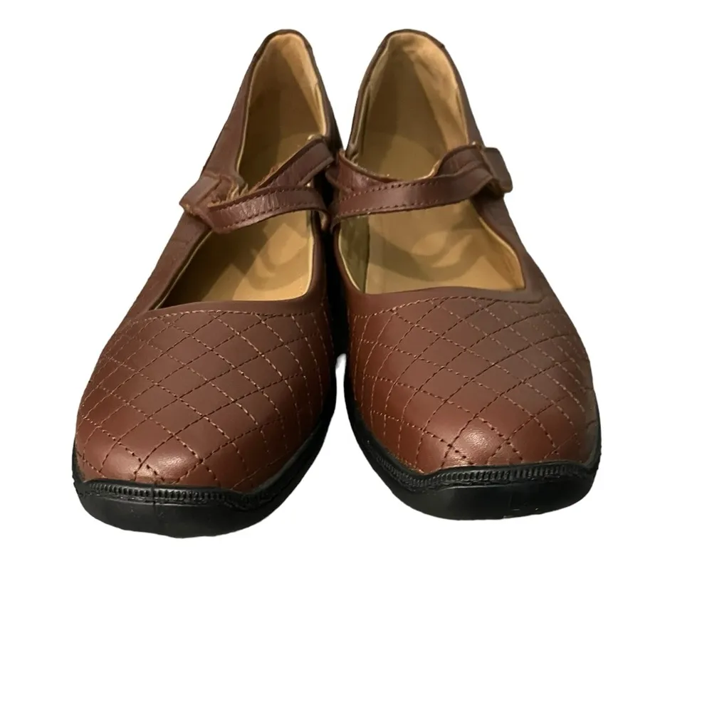 Trotters Opal Brown Leather Mary Jane Comfort Walking Flats Loafer US11/UK9/EU43 Size 11 - Image 4