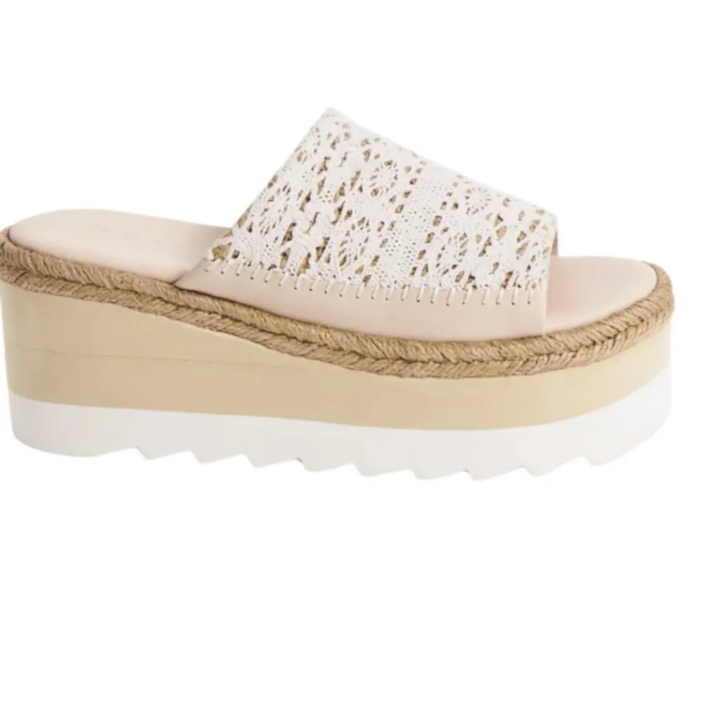 NEW Free People Santorini Platform Slide Sandal (Women) 10M, PLASTER - Image 3