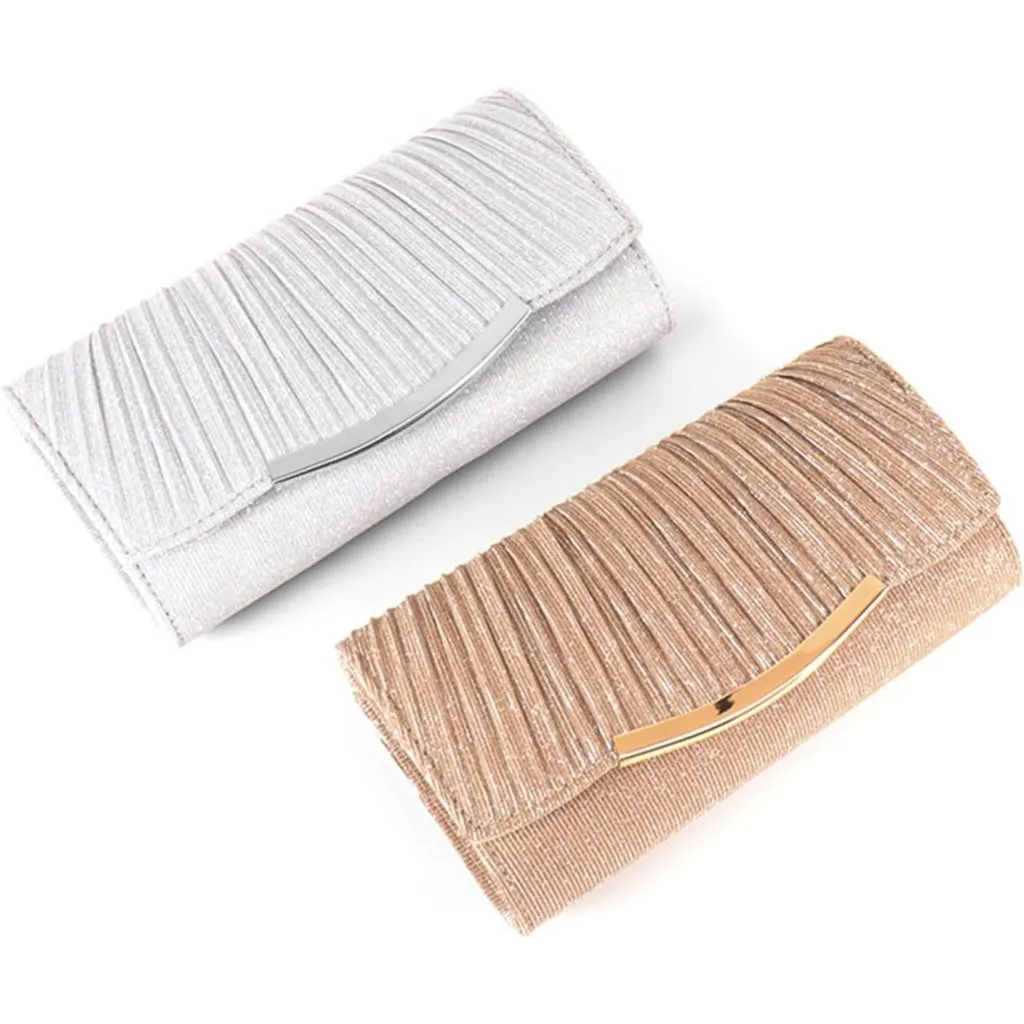 ⚡ Women's Evening Clutch Crossbody Wedding Prom Party Engagement Gold Handbag - Image 4