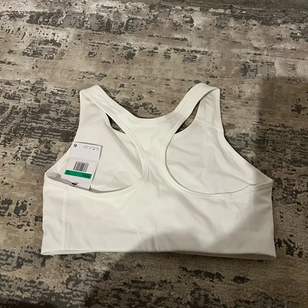 NWT Nike White Medium Support Non Padded Swoosh 2.0 Sports Bra Size XL - Image 4