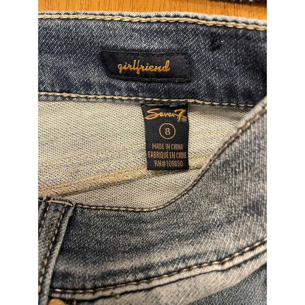 Seven For All Mankind Jeans Women's Size 8 Cropped Girlfriend Capri Stretch - Image 3