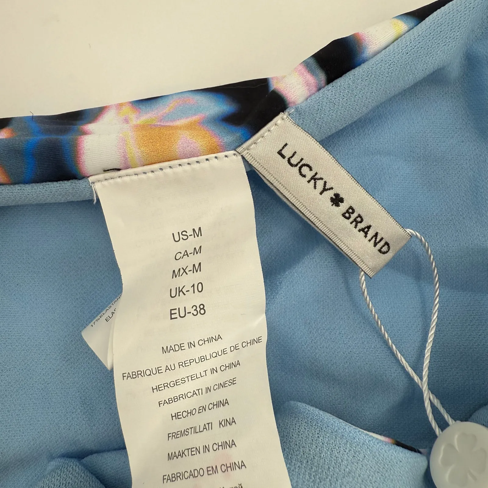 LUCKY BRAND Bikini Bottoms Size Medium NWT Canyon Shirred Hipster Swim Tie Dye - Image 4