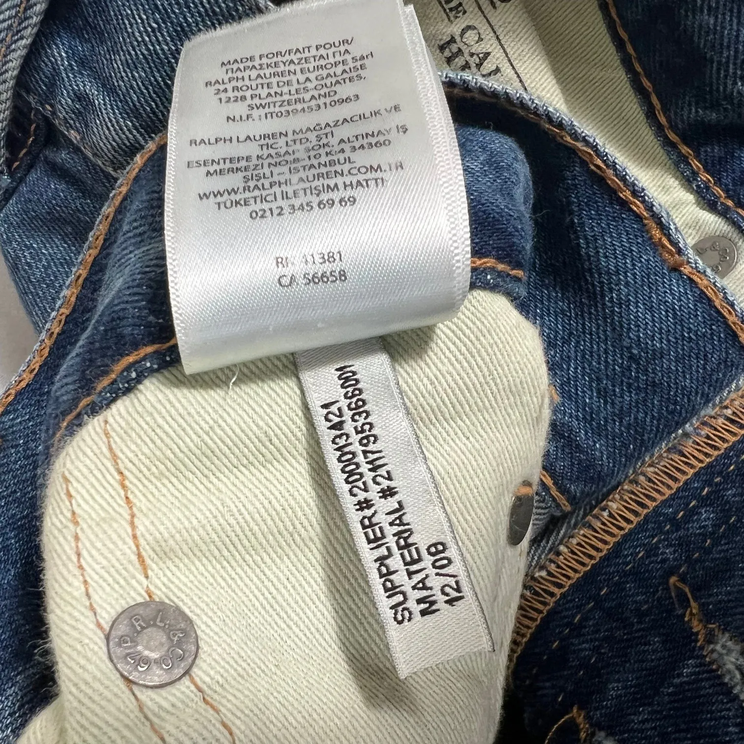 Polo Ralph Lauren Womens Denim Jeans‎ Split Hem Beaded Boho Detail Size 25R - Image 9