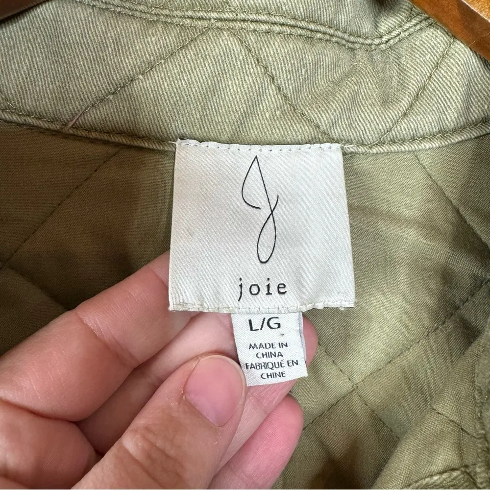 Joie‎ Army Green Quilted Barn Coat Size Large - Image 3