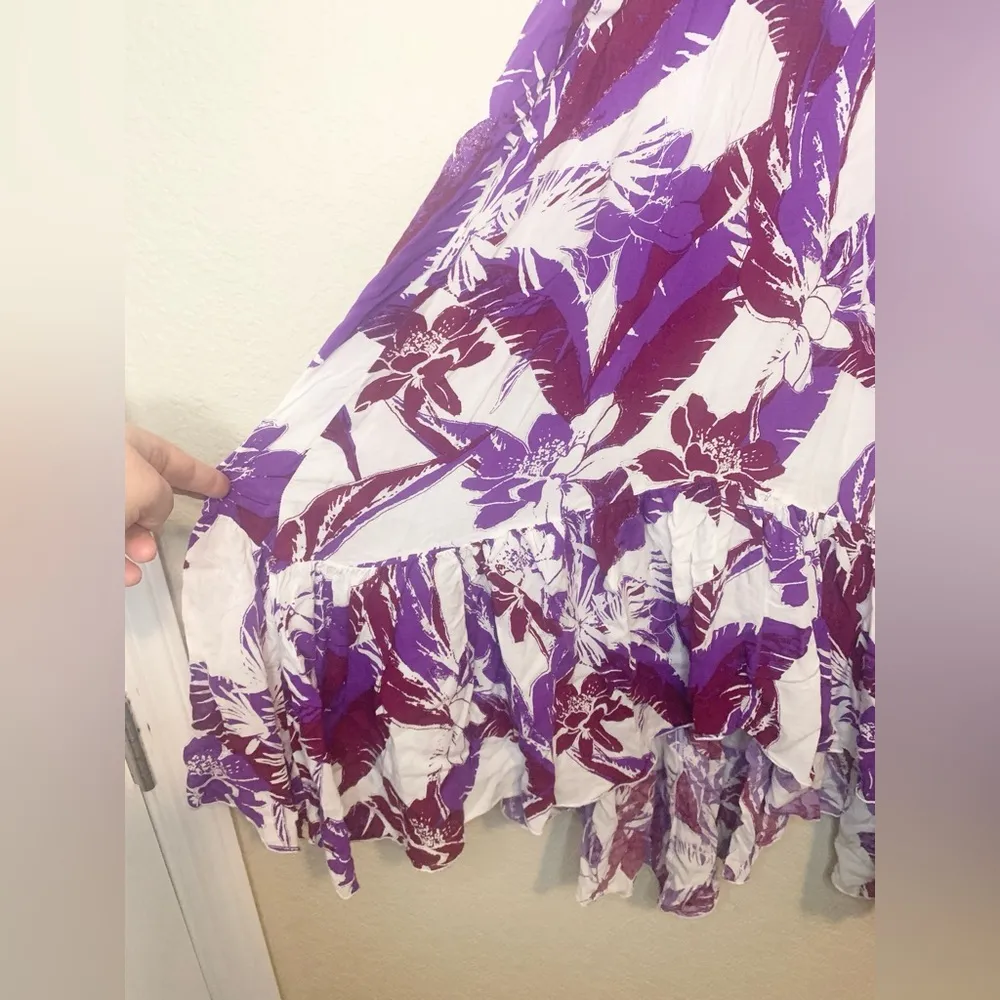 Free People Heat Wave Maxi Dress Purple Floral Print Size S - Image 9