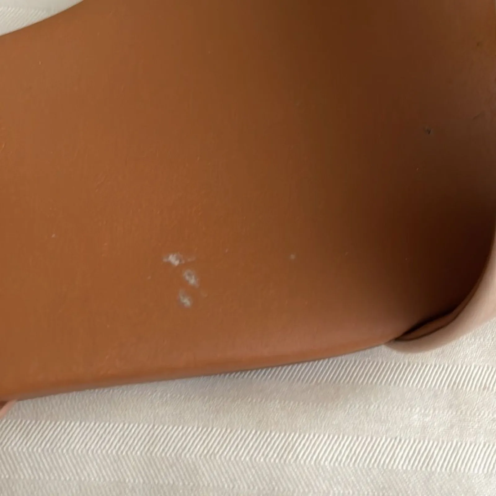 See By Chloe Flat Sandals Studded Scalloped Tan Leather Women Size 38.5 8.5 - Image 15