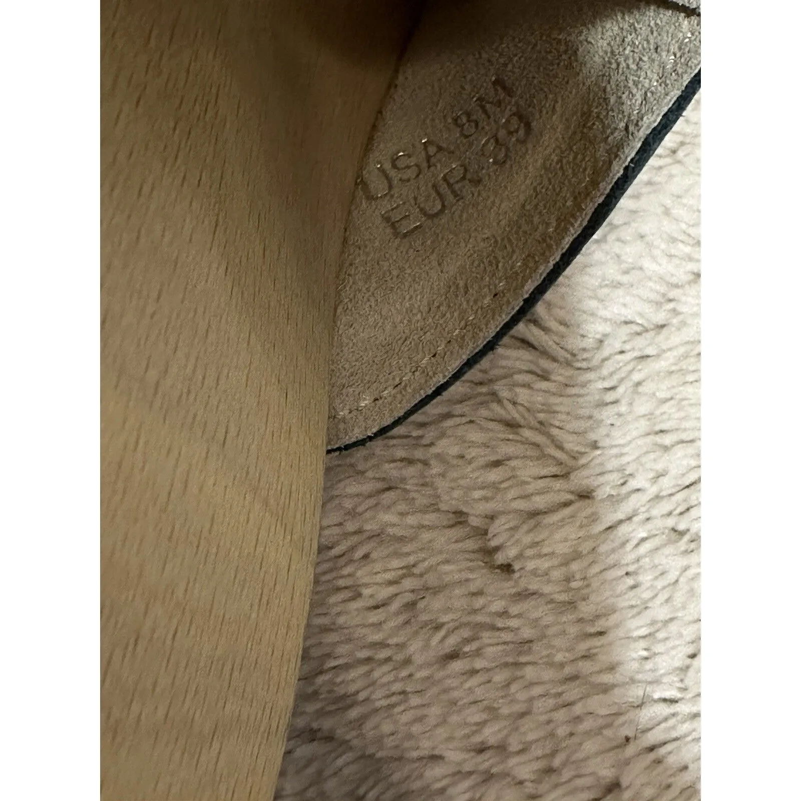 VTG Dr Scholls Sandals Original Wooden Exercise Clog Navy Made in Italy 8 US NEW Blue - Image 8