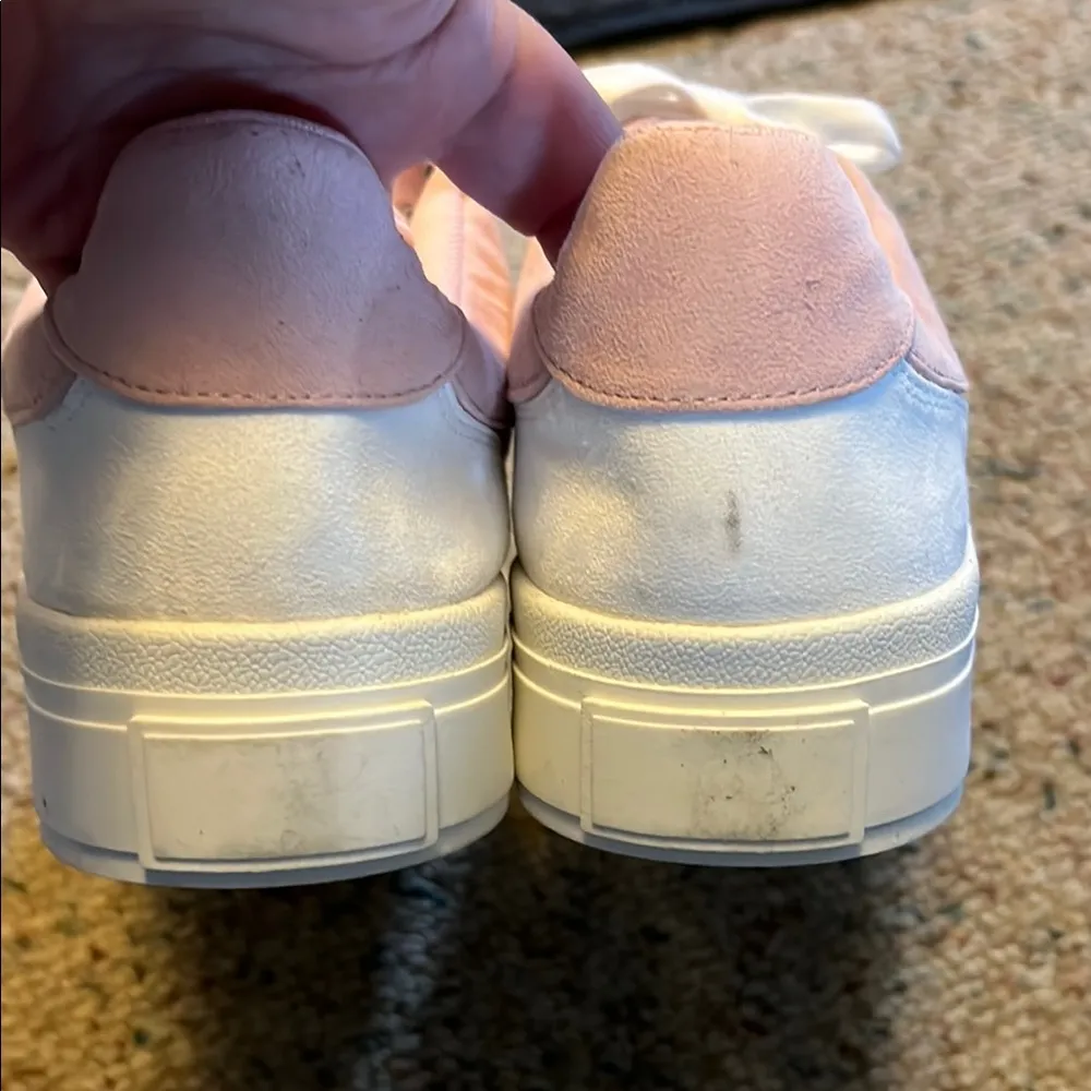 J/SLIDES Pink and White Retro Platform Sneakers Size 8.5 - Image 6