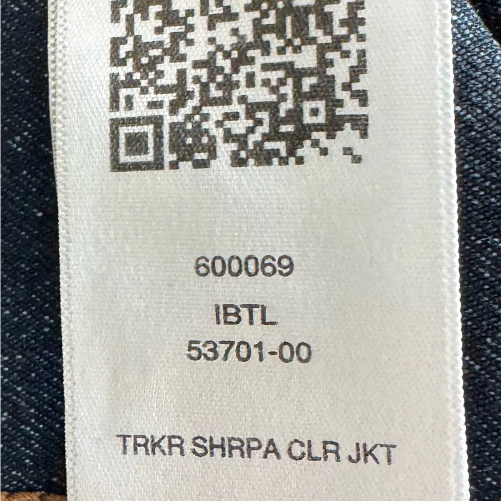 True Religion Light Blue Denim trucker Jacket with Sherpa Collar, size S western - Image 12