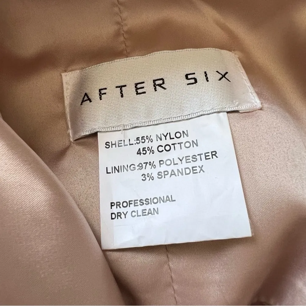 Dessy Collection After Six Cameo Cream Blush Lace Cocktail V Neck Dress Size 8 Pink - Image 9